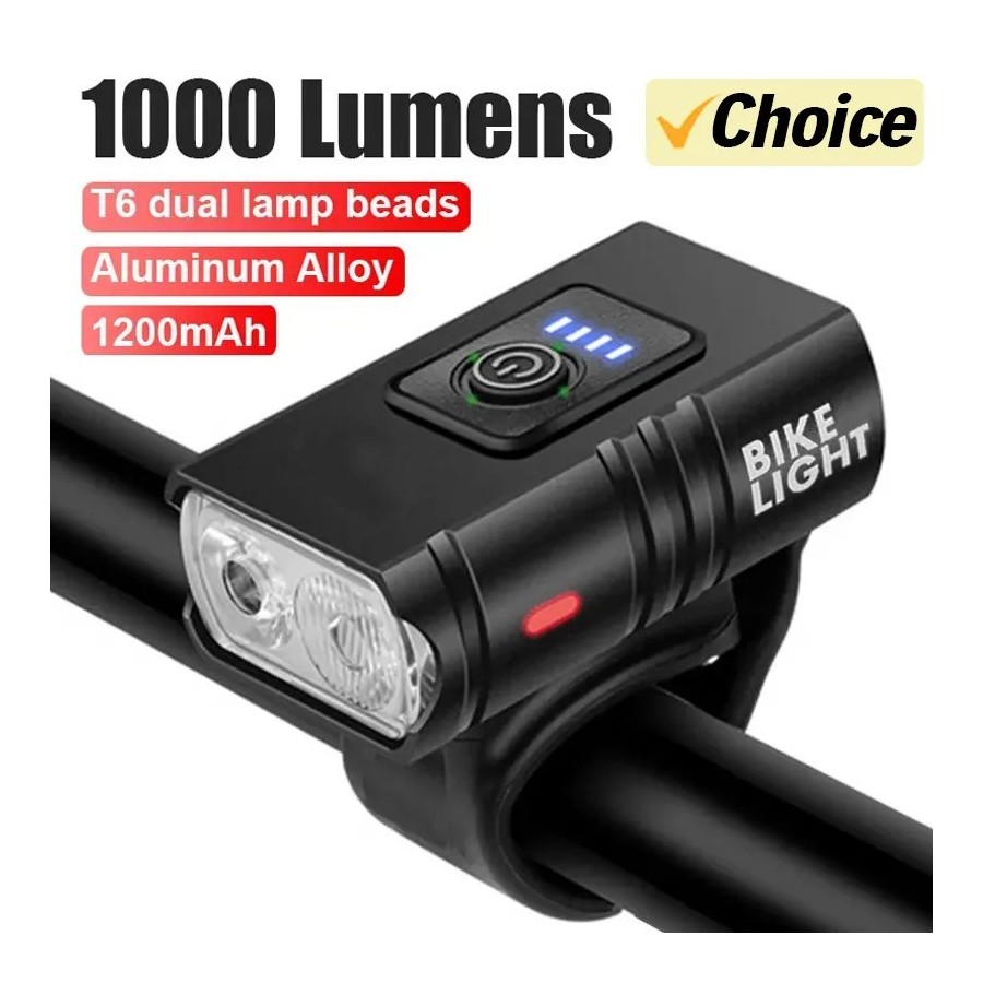 Luz brillante para bicicleta T6 LED frontal USB recargable MTB lámpara Luz brillante para bicicleta T6 LED frontal USB recargable MTB lámpara