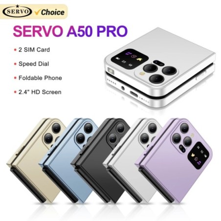 SERVO A50 Pro teléfono plegable, Tarjeta SIM Dual, GSM, antorcha eléctrica, grabación automática de llamadas, pantalla de 2,4 pu