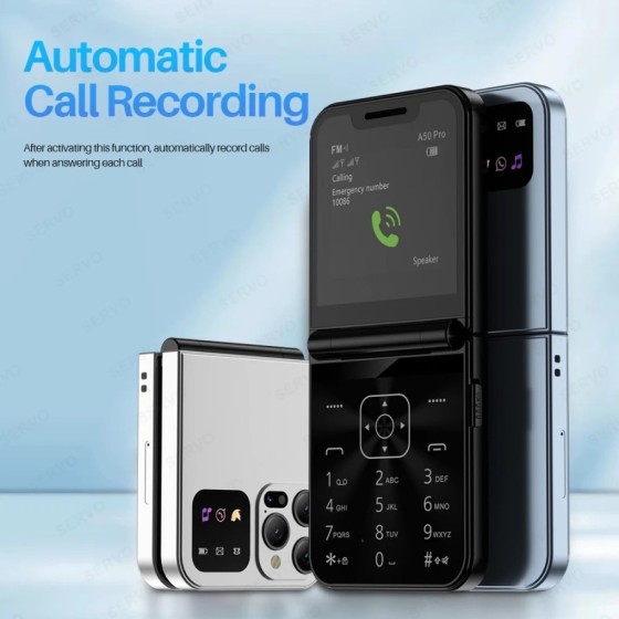 SERVO A50 Pro teléfono plegable, Tarjeta SIM Dual, GSM, antorcha eléct