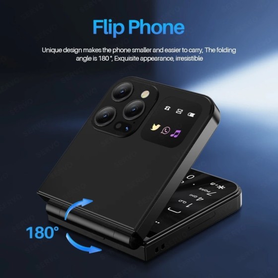 SERVO A50 Pro teléfono plegable, Tarjeta SIM Dual, GSM, antorcha eléct