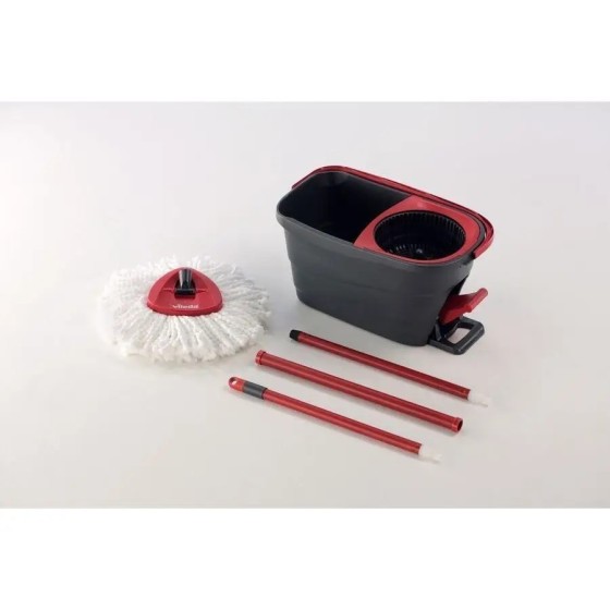 VILEDA Cubo Turbo Smart Set Cubo con pedal palo de 3 piezas y fregona VILEDA Cubo Turbo Smart Set Cubo con pedal palo de 3 piezas y fregona