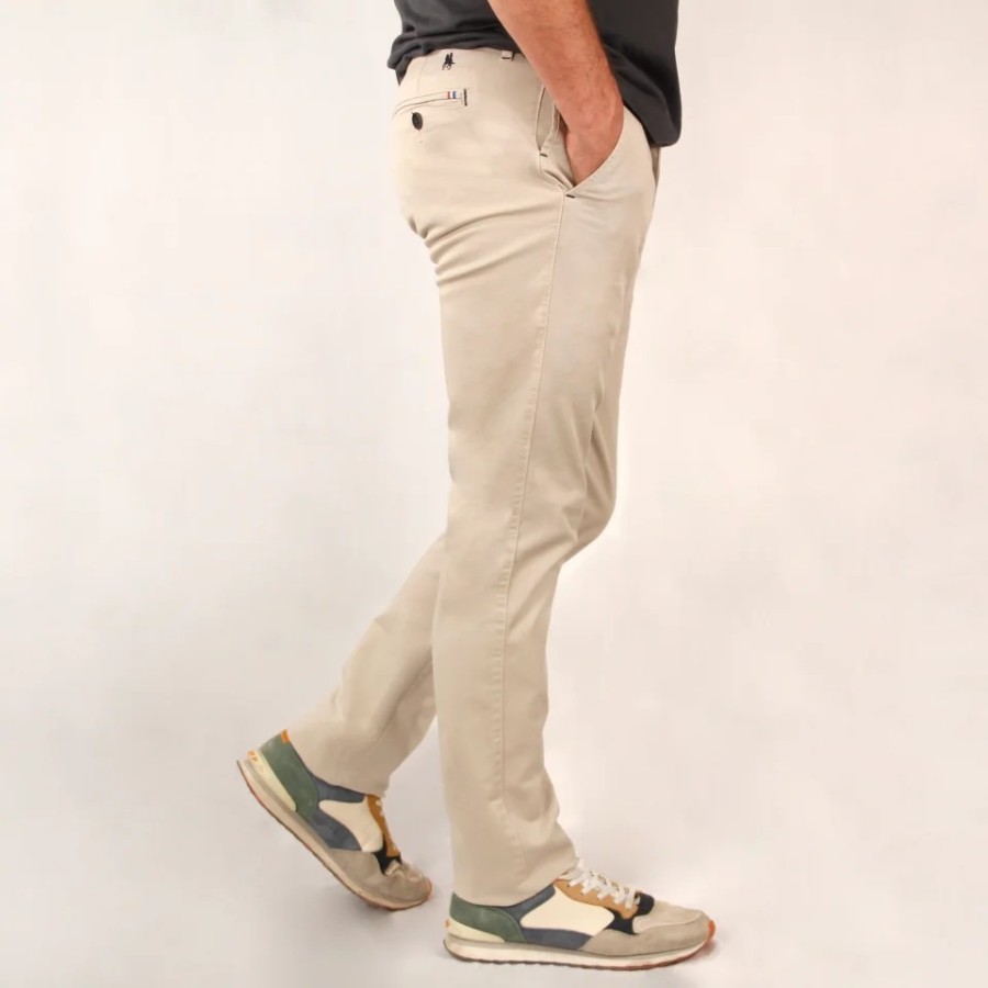 Pantalón Chino Hombre Algodón Elástico Colores Regular Fit S&C - Comod