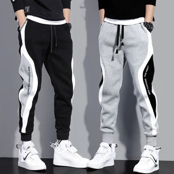 Pantalones anchos informales y sueltos para hombre, pantalones deporti