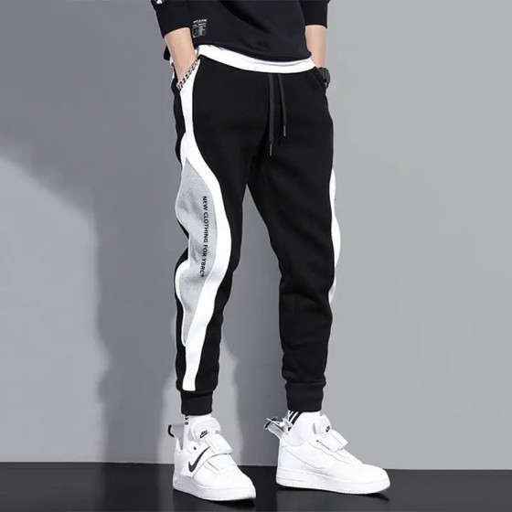 Pantalones anchos informales y sueltos para hombre, pantalones deporti
