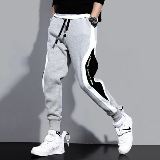 Pantalones anchos informales y sueltos para hombre, pantalones deporti