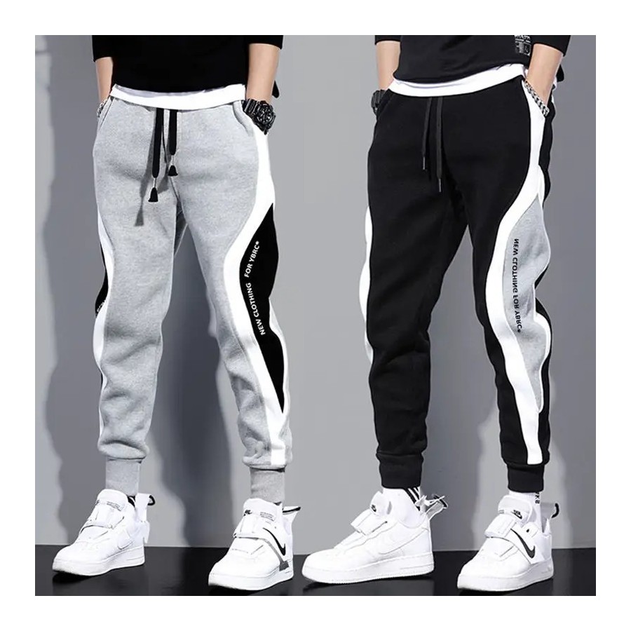 Pantalones anchos informales y sueltos para hombre, pantalones deporti