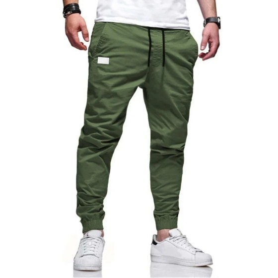 Pantalones Cargo holgados y rectos para hombre, ropa deportiva de colo