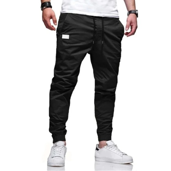 Pantalones Cargo holgados y rectos para hombre, ropa deportiva de colo