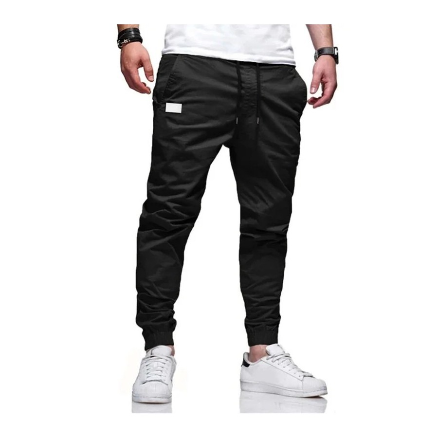 Pantalones Cargo holgados y rectos para hombre, ropa deportiva de colo