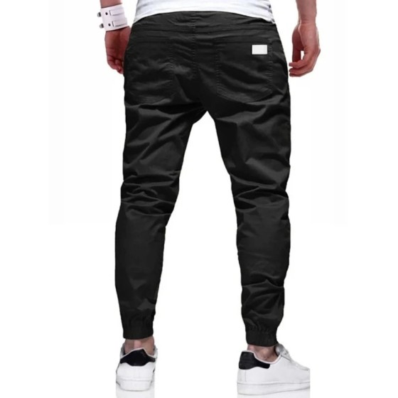 Pantalones Cargo holgados y rectos para hombre, ropa deportiva de colo