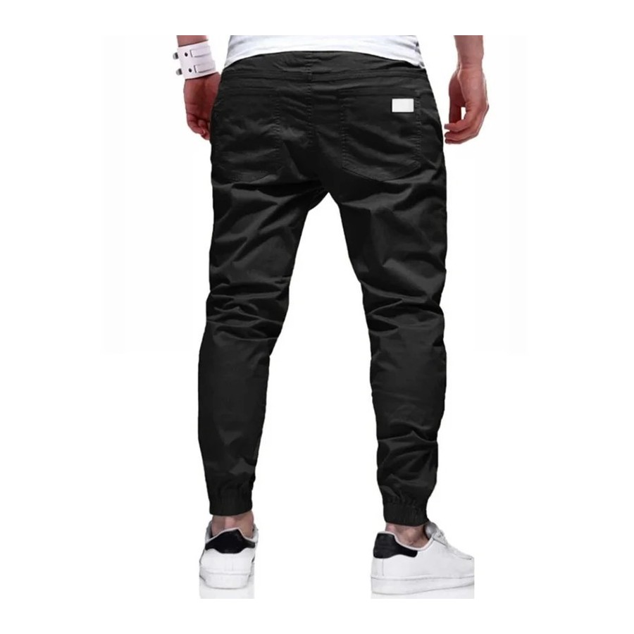 Pantalones Cargo holgados y rectos para hombre, ropa deportiva de colo