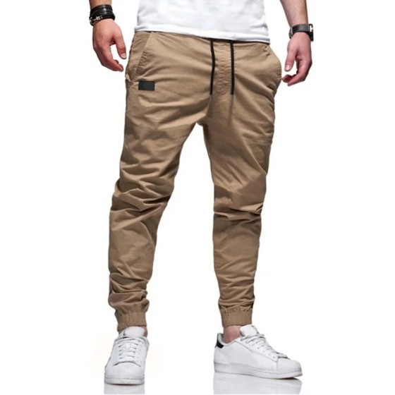 Pantalones Cargo holgados y rectos para hombre, ropa deportiva de colo