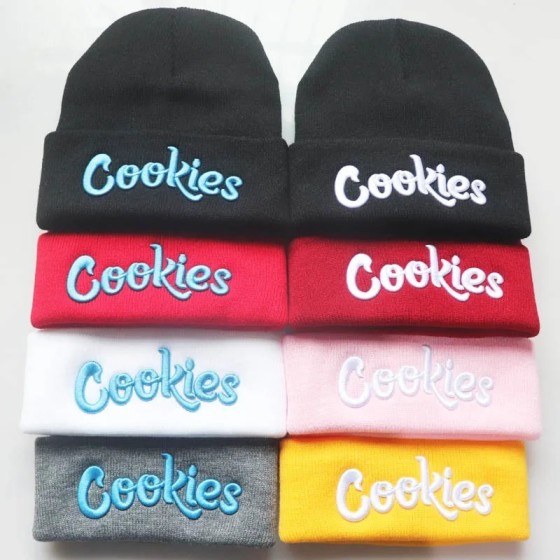 Gorro de punto con bordado de galletas para hombre y mujer, gorro cáli