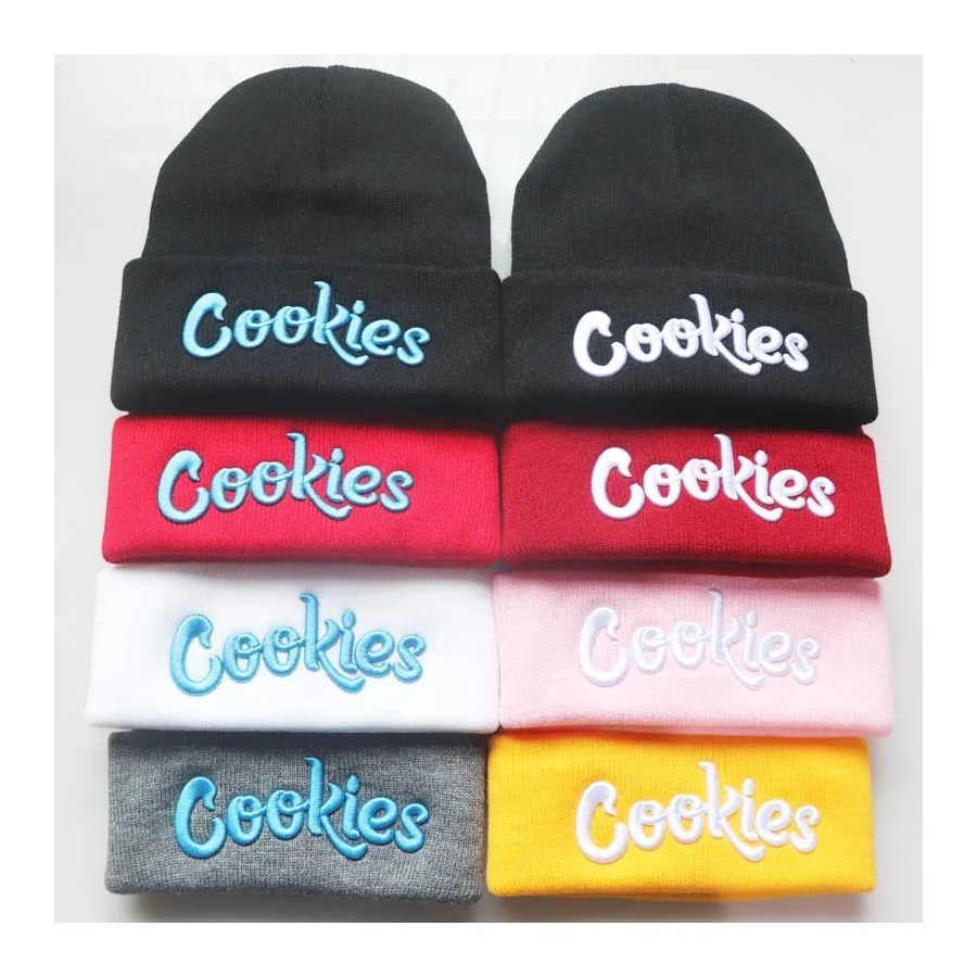 Gorro de punto con bordado de galletas para hombre y mujer, gorro cáli Gorro de punto con bordado de galletas para hombre y mujer, gorro cáli