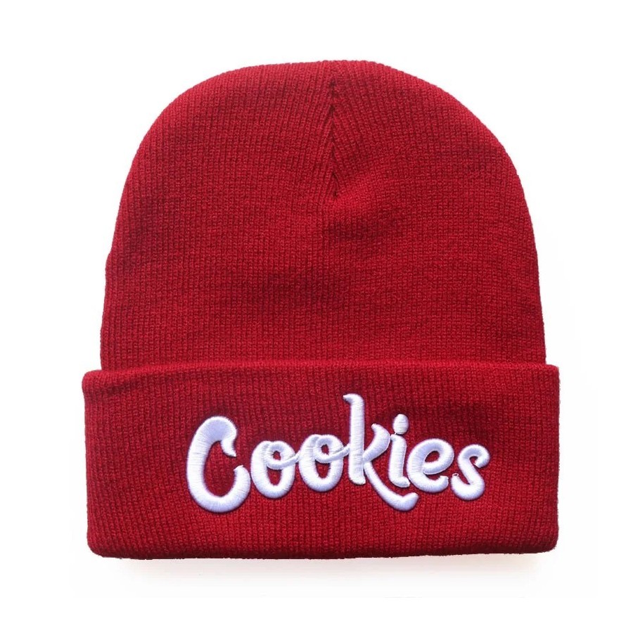 Gorro de punto con bordado de galletas para hombre y mujer, gorro cáli