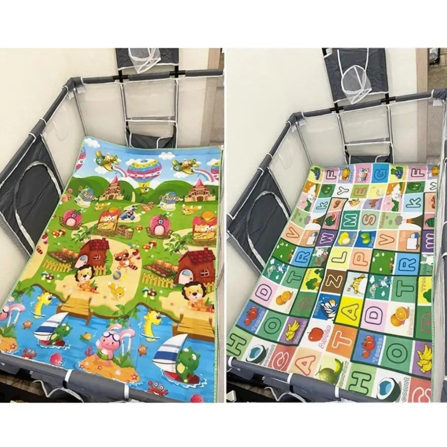 Alfombra de juegos para gatear para bebés, estera de rompecabezas de 1