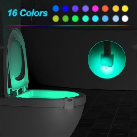 Lámpara de luz nocturna LED con Sensor de movimiento, luz de fondo de Color E5 16/8 para inodoro, cuenco, WC, asiento de inodoro