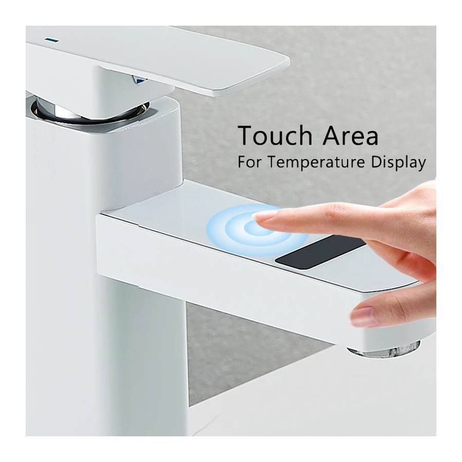 Shinesia grifo de baño para lavabo, mezclador de temperatura Digital L