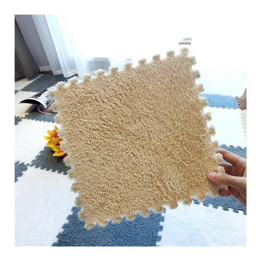 Alfombra de juego de felpa suave para bebé, Alfombra de espuma EVA par