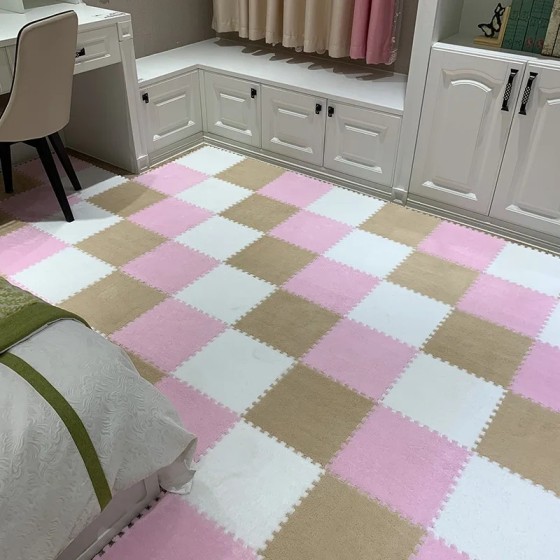 Alfombra de juego de felpa suave para bebé, Alfombra de espuma EVA par