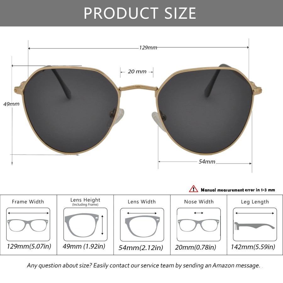 Gafas de sol Hombre Mujer Polarizadas Clásico Vintage Fashion Hexagona