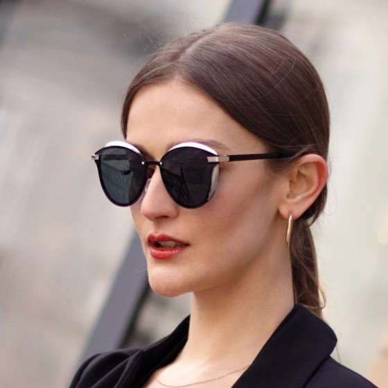 KINGSEVEN-gafas de sol polarizadas estilo ojo de gato para mujer, ante