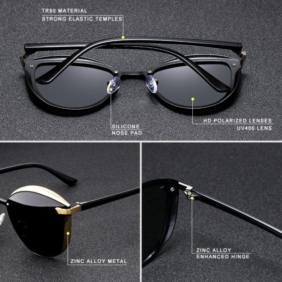 KINGSEVEN-gafas de sol polarizadas estilo ojo de gato para mujer, ante KINGSEVEN-gafas de sol polarizadas estilo ojo de gato para mujer, ante