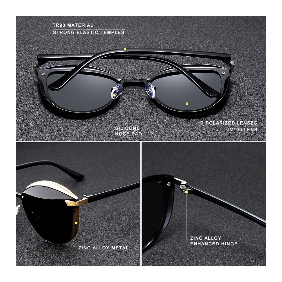 KINGSEVEN-gafas de sol polarizadas estilo ojo de gato para mujer, ante