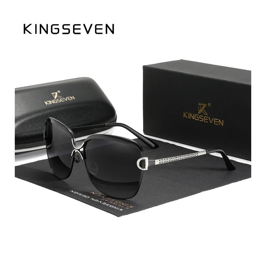 KINGSEVEN-gafas De sol polarizadas para mujer, lentes redondas con deg KINGSEVEN-gafas De sol polarizadas para mujer, lentes redondas con deg