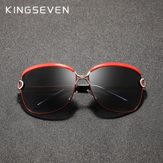 KINGSEVEN-gafas De sol polarizadas para mujer, lentes redondas con deg KINGSEVEN-gafas De sol polarizadas para mujer, lentes redondas con deg