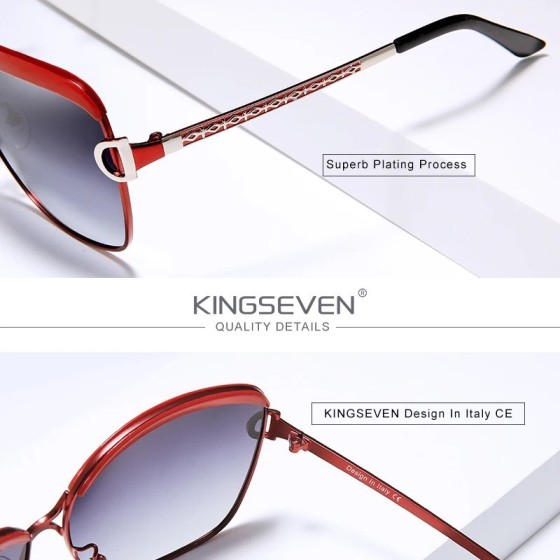 KINGSEVEN-gafas De sol polarizadas para mujer, lentes redondas con deg KINGSEVEN-gafas De sol polarizadas para mujer, lentes redondas con deg