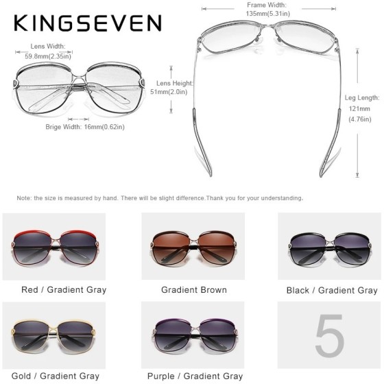 KINGSEVEN-gafas De sol polarizadas para mujer, lentes redondas con deg KINGSEVEN-gafas De sol polarizadas para mujer, lentes redondas con deg