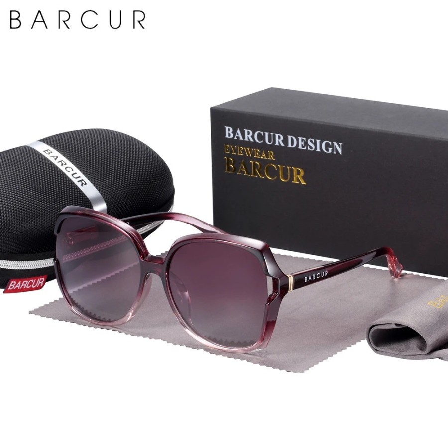 BARCUR gafas de sol TR90 de gran tamaño para mujer, gafas de sol polar