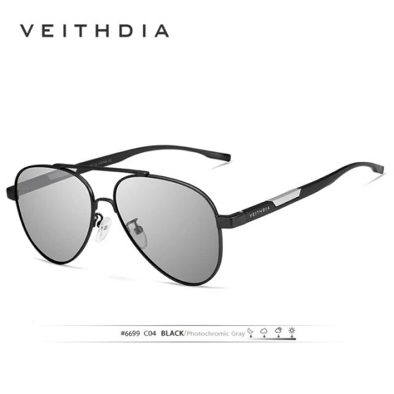 VEITHDIA-gafas de sol fotocromáticas de aluminio para hombre y mujer,