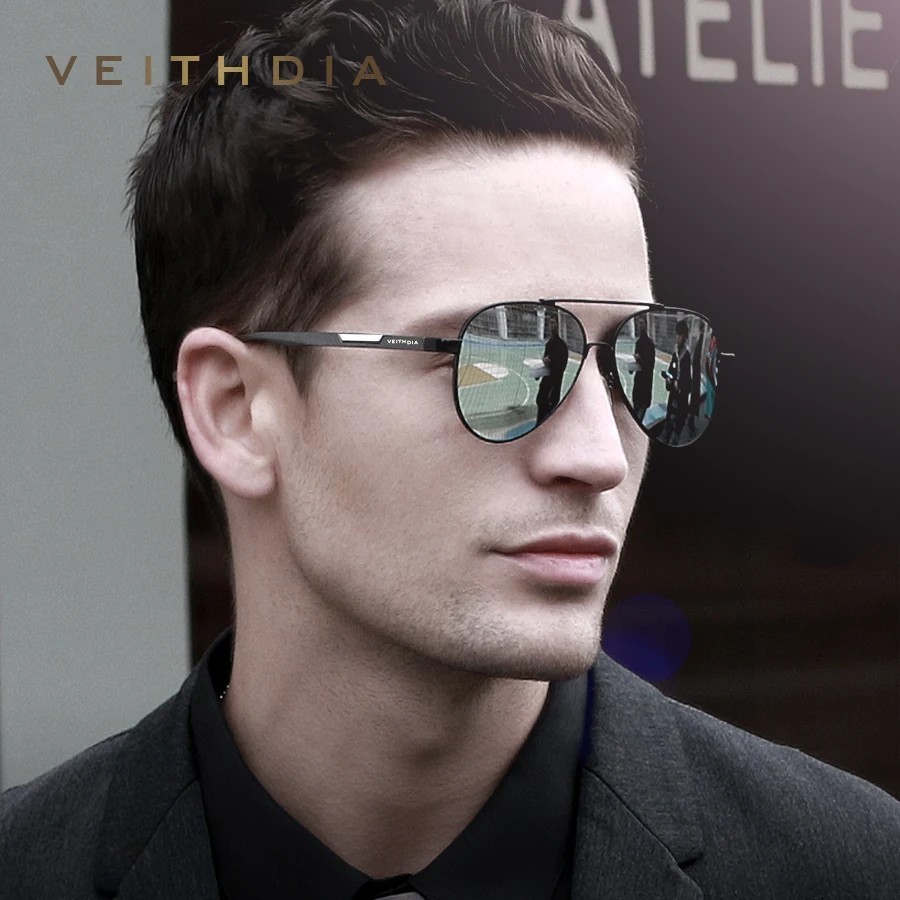 VEITHDIA-gafas de sol fotocromáticas de aluminio para hombre y mujer,