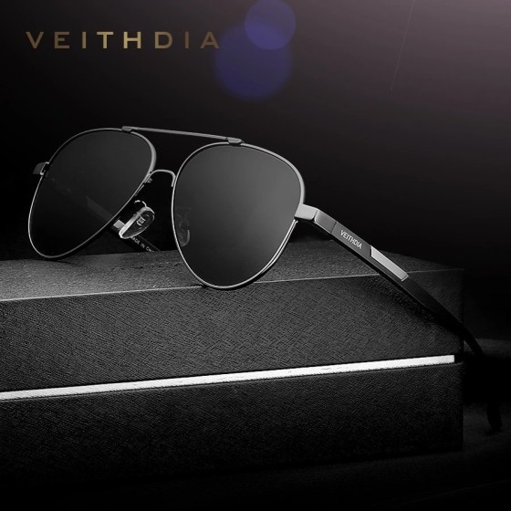 VEITHDIA-gafas de sol fotocromáticas de aluminio para hombre y mujer,