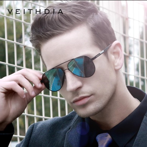 VEITHDIA-gafas de sol fotocromáticas de aluminio para hombre y mujer,