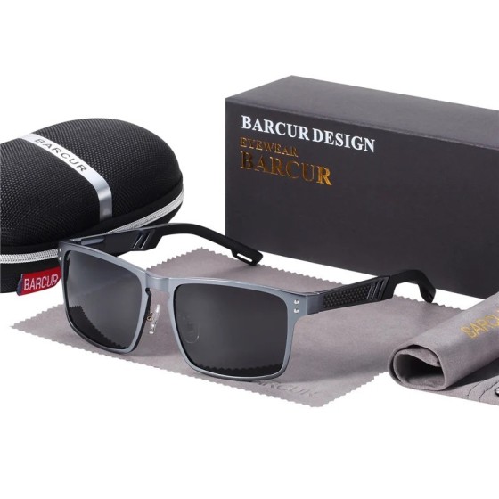 BARCUR-gafas De Sol cuadradas De aluminio y magnesio para hombre y muj
