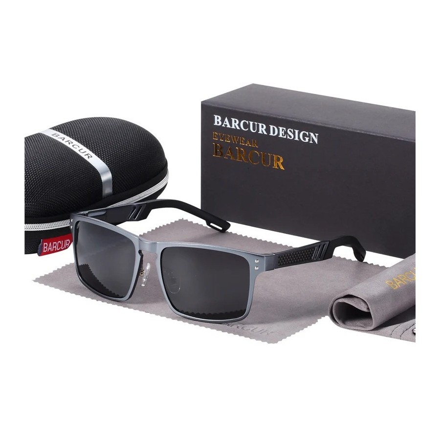 BARCUR-gafas De Sol cuadradas De aluminio y magnesio para hombre y muj