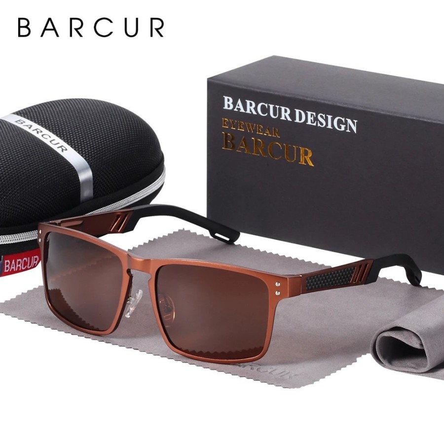 BARCUR-gafas De Sol cuadradas De aluminio y magnesio para hombre y muj