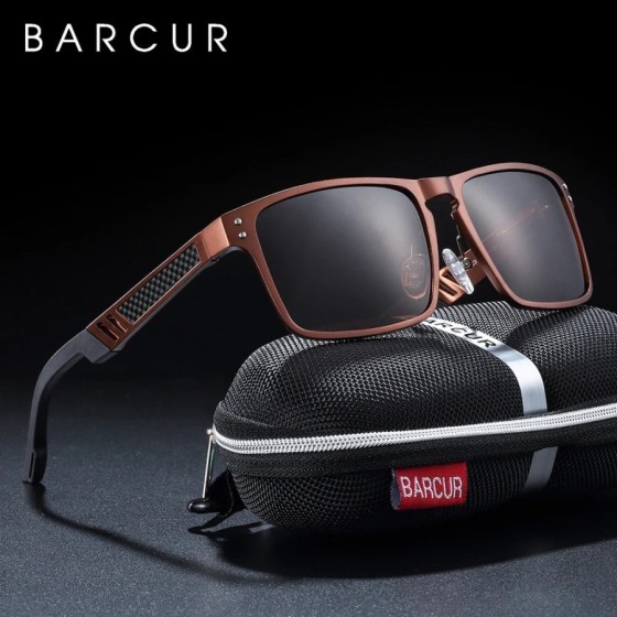 BARCUR-gafas De Sol cuadradas De aluminio y magnesio para hombre y muj