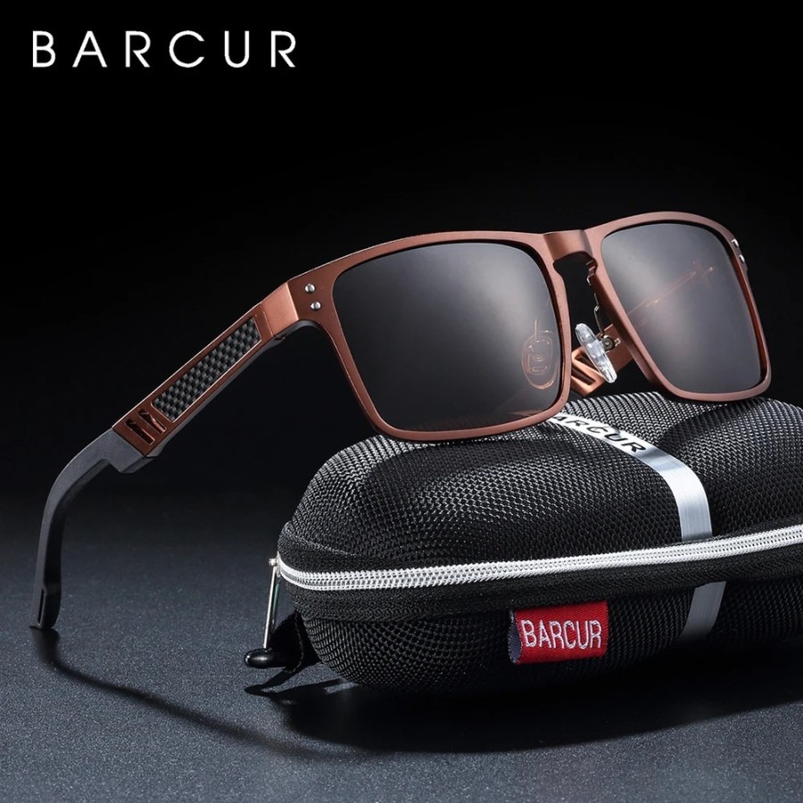 BARCUR-gafas De Sol cuadradas De aluminio y magnesio para hombre y muj