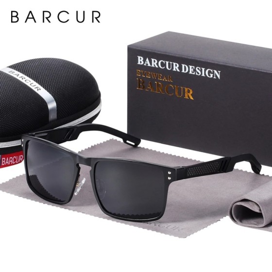 BARCUR-gafas De Sol cuadradas De aluminio y magnesio para hombre y muj