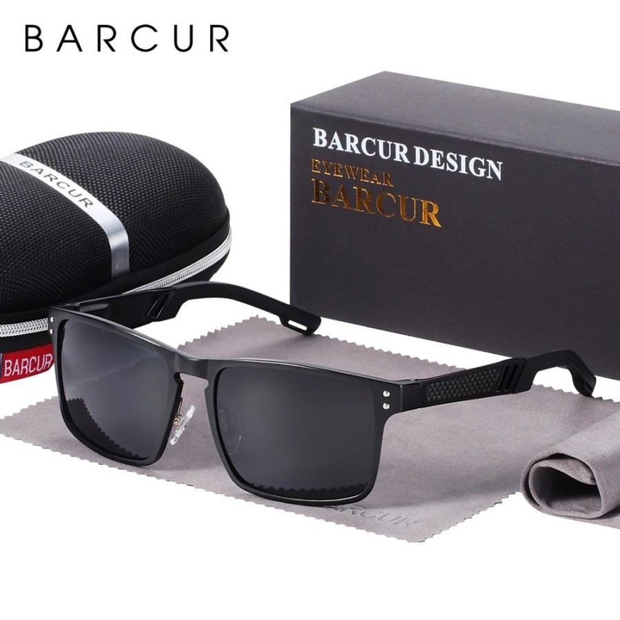BARCUR-gafas De Sol cuadradas De aluminio y magnesio para hombre y muj