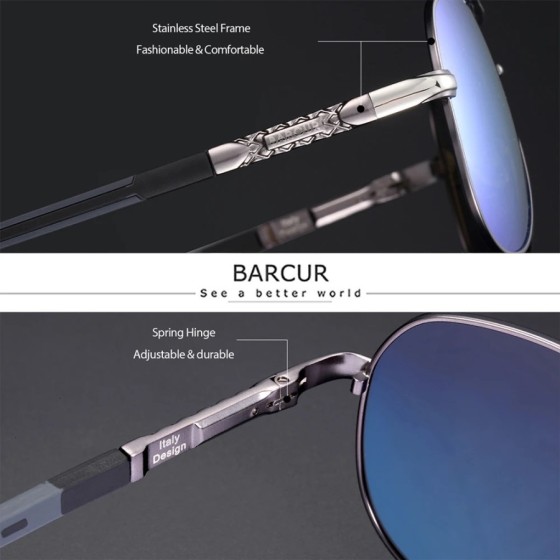 BARCUR-Gafas de sol polarizadas para hombre, lentes de conducción con