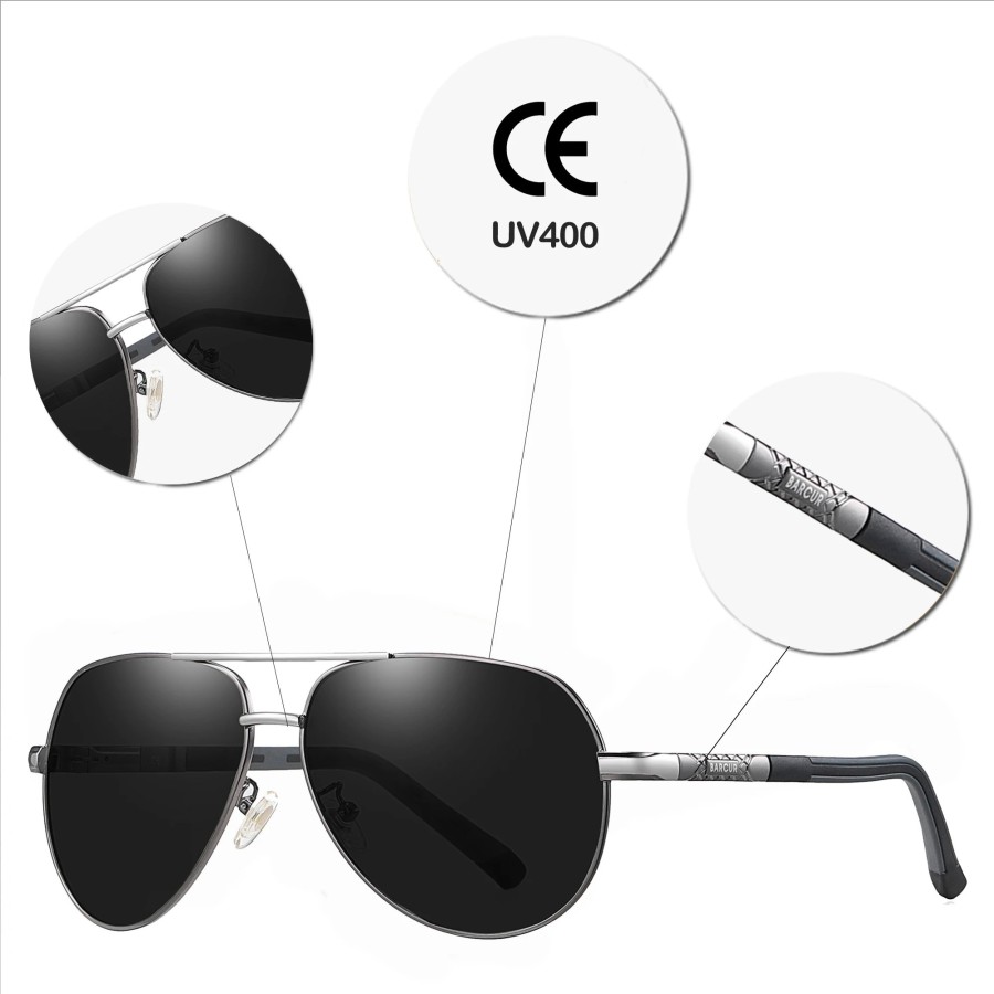 BARCUR-Gafas de sol polarizadas para hombre, lentes de conducción con