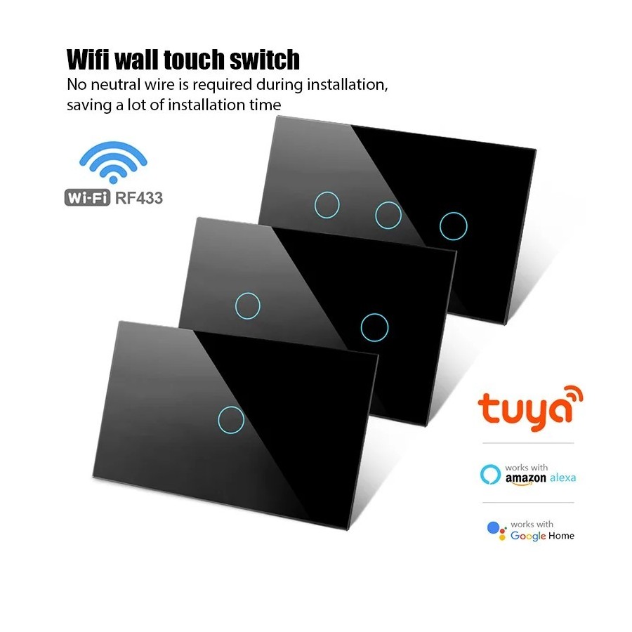 Interruptor inteligente con WiFi para pared, dispositivo inalámbrico c