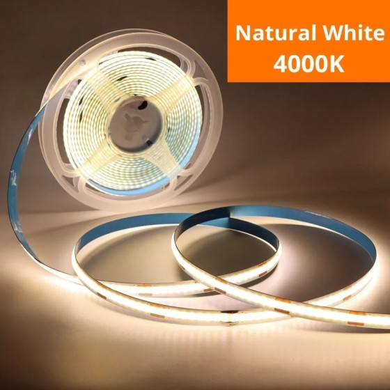 Tira de luces LED COB inteligente, cinta Flexible de Luz lineal con Se