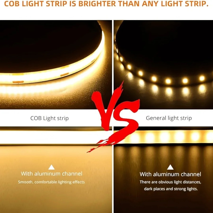 Tira de luces LED COB inteligente, cinta Flexible de Luz lineal con Se