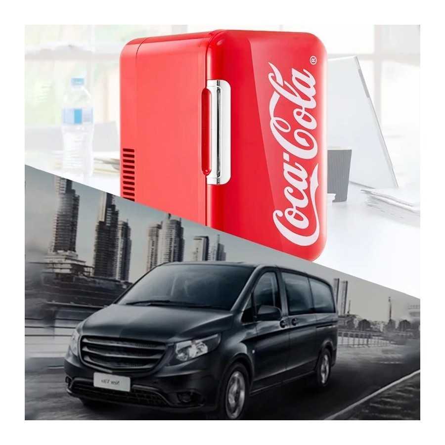 Mini refrigerador de Coca-Cola multifunción para el hogar y el coche,